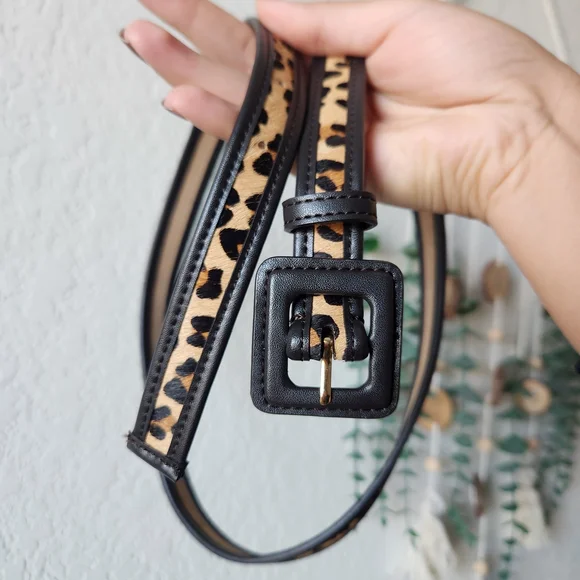 Ann Taylor Leopard Print Belt - Black and Tan - Picture 2 of 5